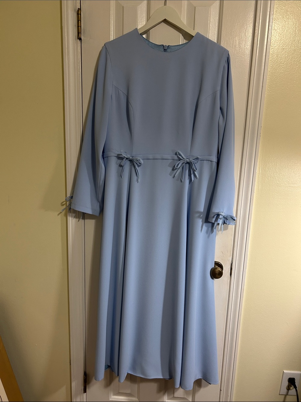 John Paul Ataker, Classic Light Blue Long Sleeve Midi Dress, NWT, Size 12